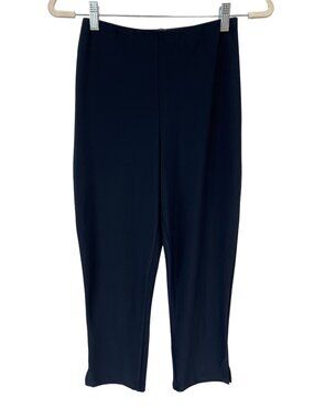 Sympli Pants Size 4 Pull On Cropped Capri Navy Blue Poly Blend Nautical Casual